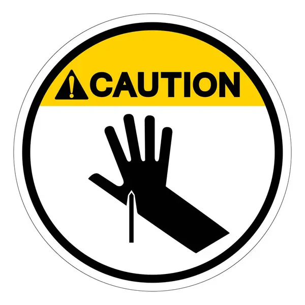 Caution Sharp Point Symbol Sign Vector Illustration Isolate White Background — Stock Vector