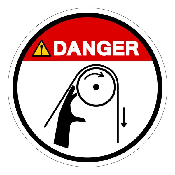 Signe Symbole Rouleaux Enchevêtrement Main Danger Illustration Vectorielle Isolement Sur — Image vectorielle