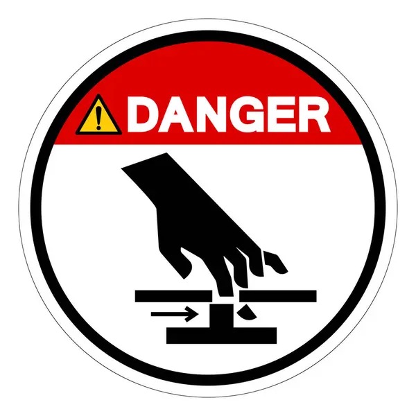Niebezpieczeństwo Cięcia Części Ruchomych Rąk Symbol Znak Ilustracja Wektora Izolacja — Wektor stockowy