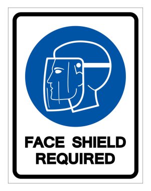 Face Shield Simge İşareti, Vektör İllüzyonu, Beyaz Arkaplan Etiketinde İzole Edilmesi Gerekiyor. EPS10 