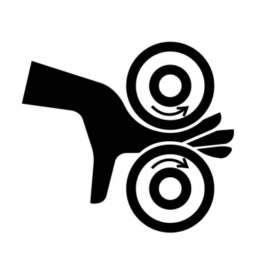 El Sürtünmesi Rollers Siyah Simge, Vektör İllüzyonu, Beyaz Arkaplan Etiketinde İzole Edilme. EPS10 