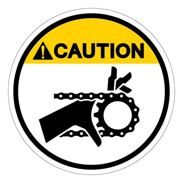 Caution Hand Entanglement Chain Drive Symbol Sign Vector Illustration Isolate — Stock Vector