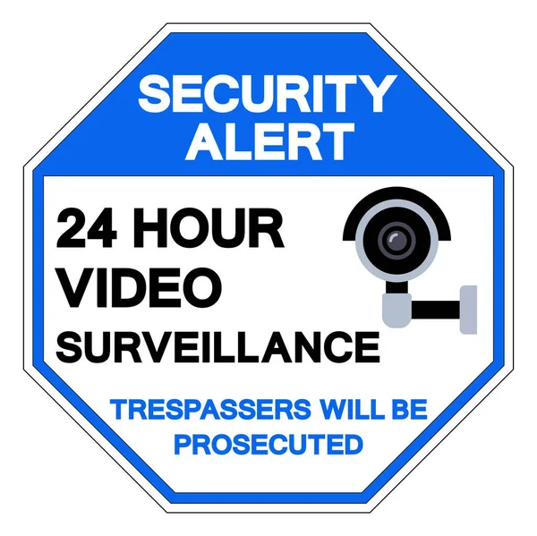 Ασφάλεια Συναγερμός Ώρες Βίντεο Σύμβολο Επιτήρησης Διανυσματική Απεικόνιση Απομονώστε Λευκό — Διανυσματικό Αρχείο
