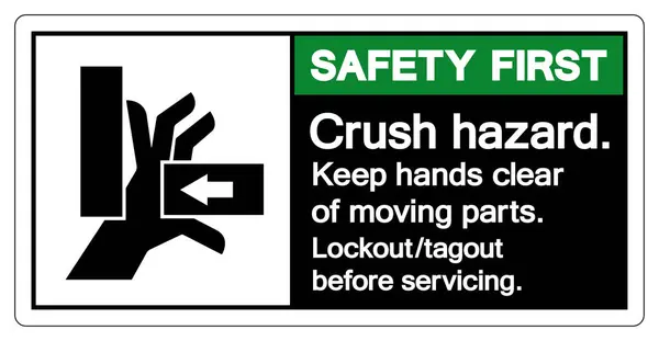 Safety First Crush Force Right Symbol Sign Vector Illustration Isolate — Stock Vector