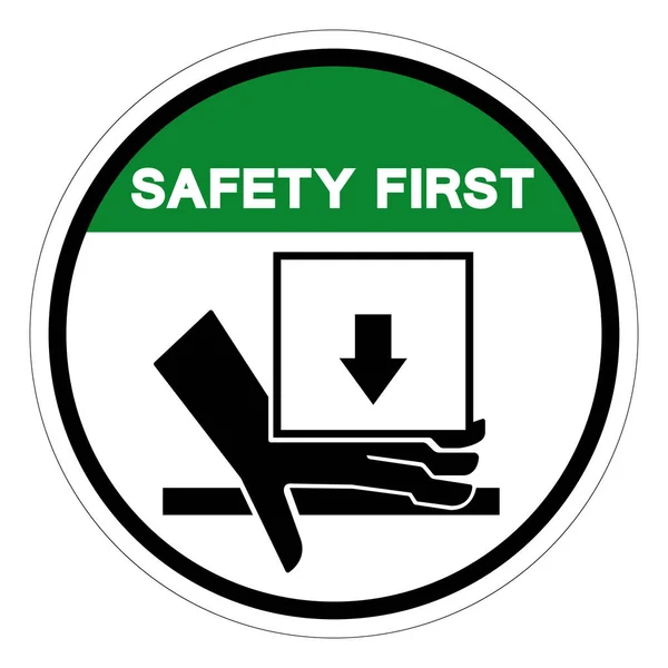 Safety First Hand Crush Force Symbol Sign Vector Illustration Isolate — Stock Vector