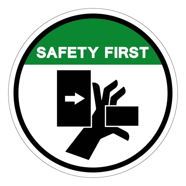 Força Esmagamento Primeira Mão Segurança Sinal Símbolo Esquerdo Ilustração Vetor — Vetor de Stock