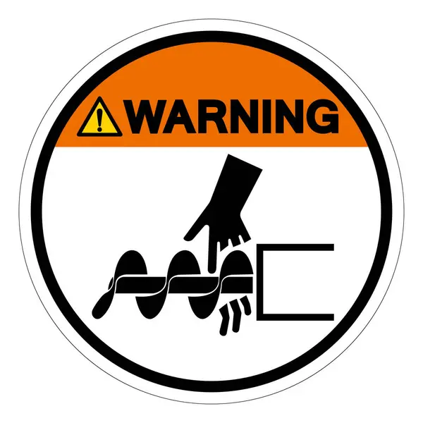 指または手のオーガーシンボルの警告切断 ベクトルイラストレーション ホワイトバックグラウンドラベルで孤立 Eps10 — ストックベクタ