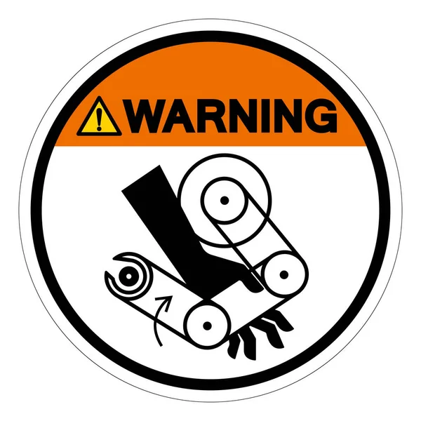 Figyelmeztető Kéz Zúzás Robot Szimbólum Jel Vektor Illusztráció Izolált Fehér — Stock Vector