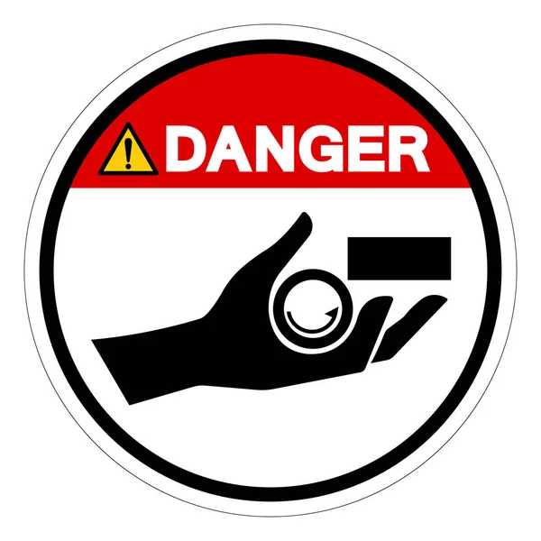 Danger Hand Crush Hazard Symbol Sign Vector Illustration Isolate White — Stock Vector