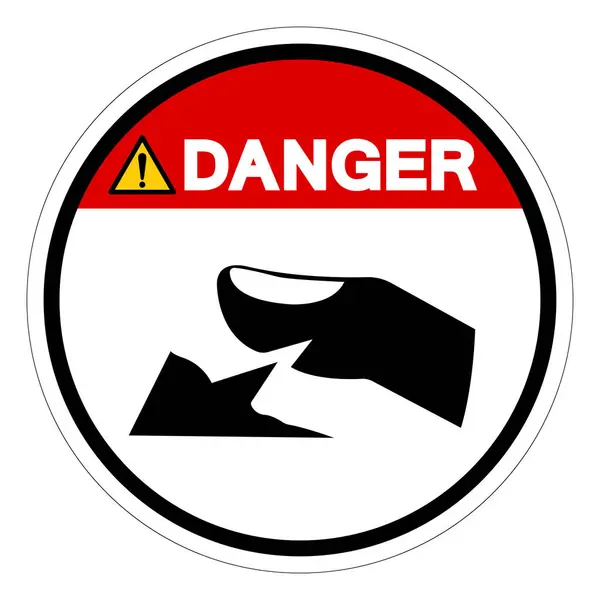 Niebezpieczeństwo Ostry Krawędź Palec Hazard Symbol Znak Ilustracja Wektor Izolacja — Wektor stockowy