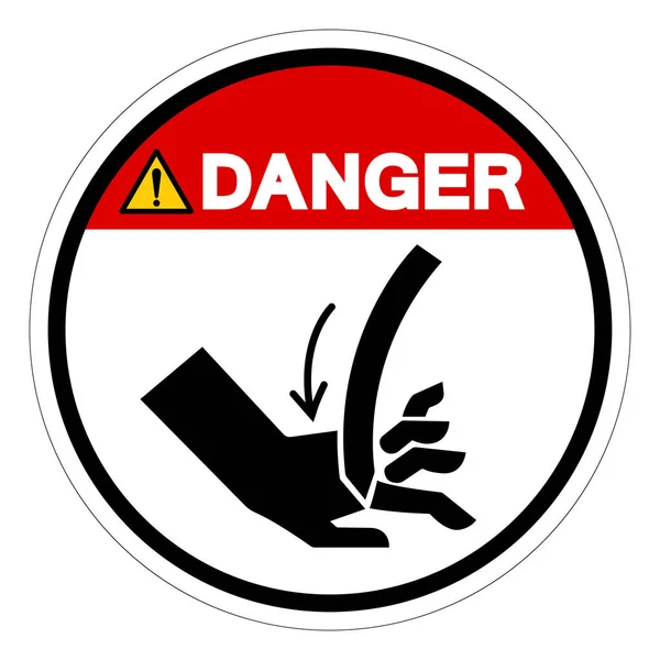 Κίνδυνος Κοπής Χέρι Καμπυλωτή Λεπίδα Σύμβολο Διανυσματική Απεικόνιση Απομονώστε Λευκό — Διανυσματικό Αρχείο