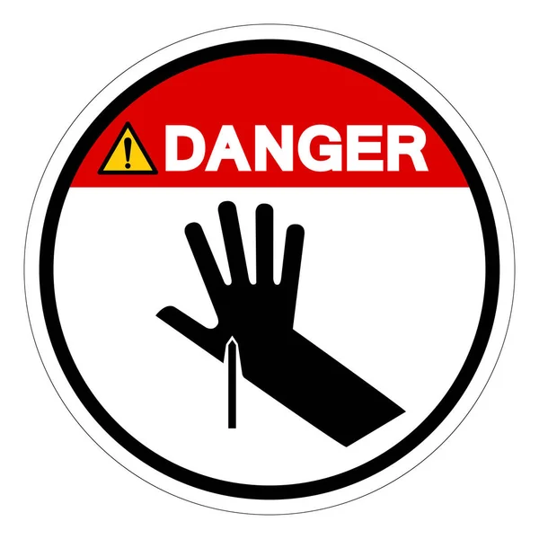 Niebezpieczeństwo Sharp Point Symbol Znak Ilustracja Wektora Izolacja Białym Tle — Wektor stockowy