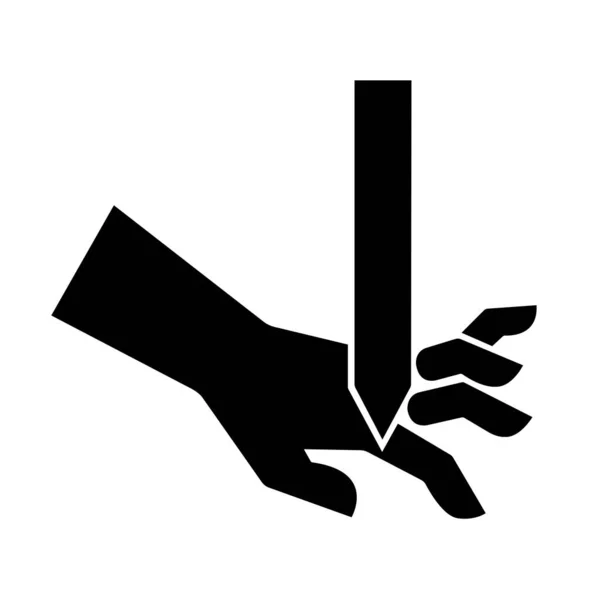 Отрезание Пальцев Blade Blade Black Icon Векторная Обработка Изоляция Белом — стоковый вектор