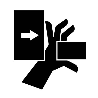 Sol Siyah Simgeden El Çarpması Gücü, Vektör İllüzyonu, Beyaz Arkaplan Etiketinde İzole Edilme. EPS10 