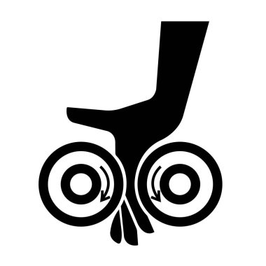 El Sürtünmesi Rollers Siyah Simge, Vektör İllüzyonu, Beyaz Arkaplan Etiketinde İzole Edilme. EPS10 