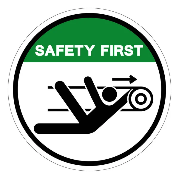 Güvenlik Birinci Tehlike Sembol Şareti Vektör Llüstrasyonu Beyaz Arkaplan Etiketinde — Stok Vektör