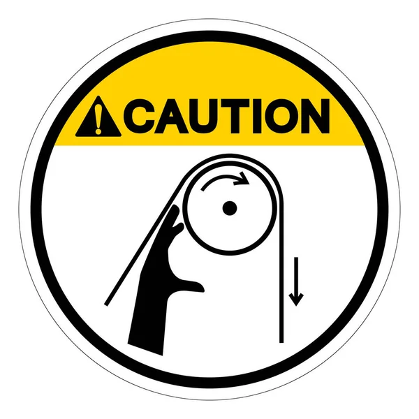 Caution Hand Entanglement Rollers Symbol Sign Vector Illustration Isolate White — Stock Vector