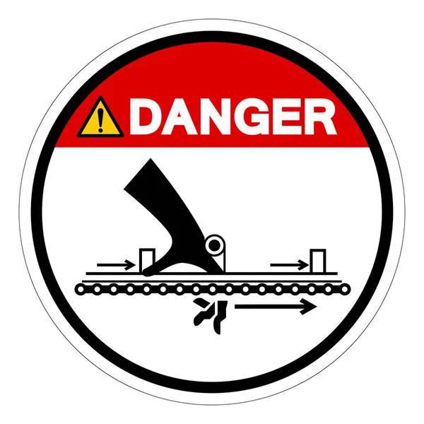 Niebezpieczeństwo Ruchoma Część Przyczyna Uszkodzenia Symbol Znak Ilustracja Wektora Izolacja — Wektor stockowy
