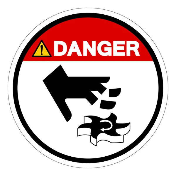 Tehlike Kesen Tehlike Sembol Şareti Vektör Llüstrasyonu Beyaz Arkaplan Etiketinde — Stok Vektör