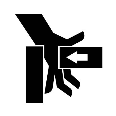 Sağ Siyah Simgeden El Çarpması Gücü, Vektör İllüzyonu, Beyaz Arkaplan Etiketinde Tecrit. EPS10