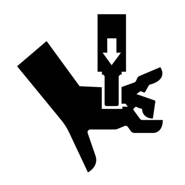 Siyah Simgenin Üzerinden El Çarpması Gücü, Vektör İllüstrasyonu, Beyaz Arkaplan Laboratuvarında Tecrit. EPS10