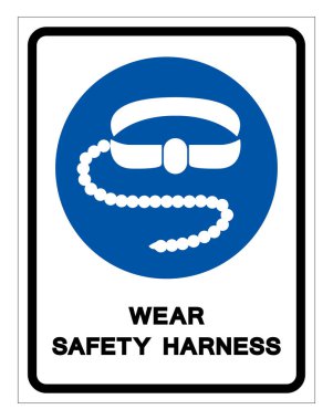 Güvenlik Koşumu ve Yaşam Kaynağı Sembol İşareti, Vektör İllüstrasyonu, Beyaz Arkaplan Laboratuvarında Tecrit. EPS10 