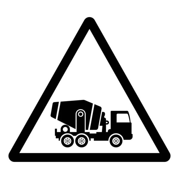 Simbolo Del Camion Trasporto Concreto Segno Illustrazione Vettoriale Isolato Etichetta — Vettoriale Stock