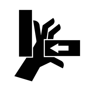 Sağ Siyah Simgeden El Çarpması Gücü, Vektör İllüzyonu, Beyaz Arkaplan Etiketinde Tecrit. EPS10