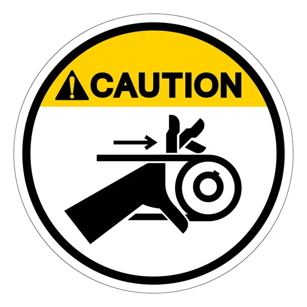Caution Hand Entanglement Belt Drive Symbol Sign Vector Illustration Isolate — Stock Vector