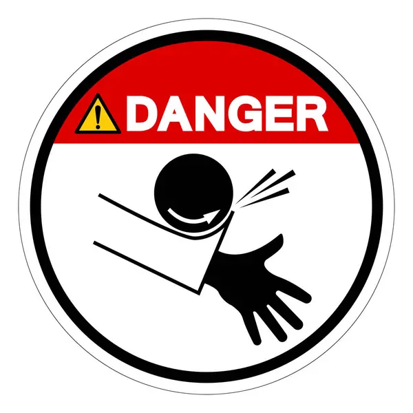 Знак Опасности Danger Crush Hazard Векторный Знак Оболочка Белом Фоне — стоковый вектор