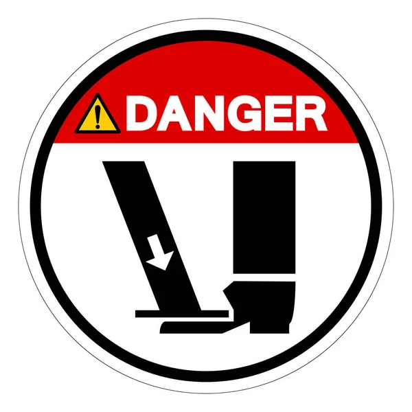 Sinal Símbolo Perigo Esmagamento Perigo Ilustração Vetor Isolar Rótulo Branco —  Vetores de Stock