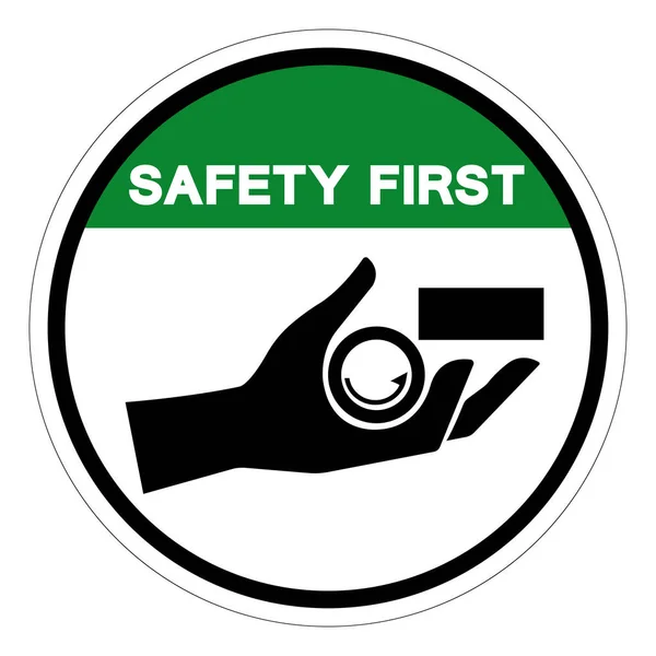 Sinal Símbolo Perigo Esmagamento Primeira Mão Segurança Ilustração Vetor Isolar — Vetor de Stock