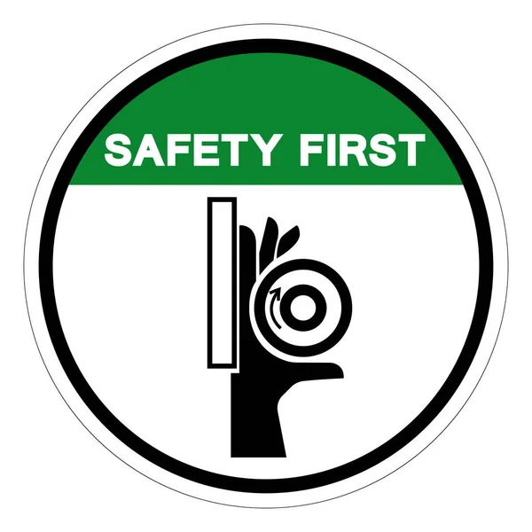 Veiligheid First Hand Crush Roller Pinch Point Symbool Sign Vector — Stockvector