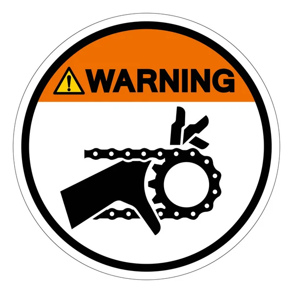 Warning Hand Entanglement Chain Drive Symbol Sign Vector Illustration Isolate — Stock Vector