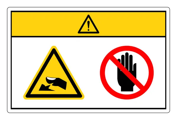 Cuidado Borda Afiada Risco Dedo Não Toque Sinal Símbolo Ilustração — Vetor de Stock