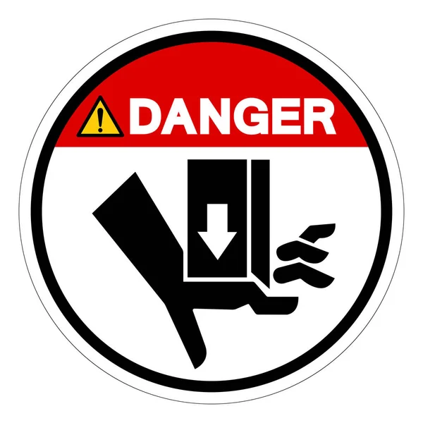 Danger Crush Force Sign Vector Isolate White Fone Label — стоковый вектор