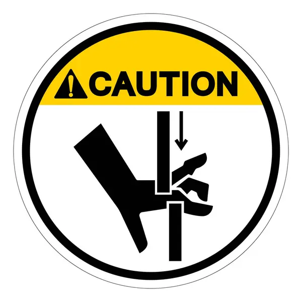 Caution Hand Crush Moving Parts Symbol Sign Vector Illustration Isolate — Stock Vector