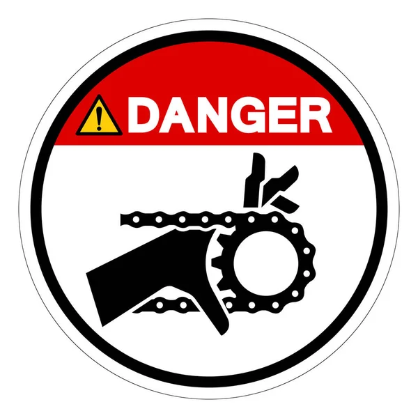 Danger Hand Entanglement Chain Drive Symbol Sign Vector Illustration Isolate — Stock Vector