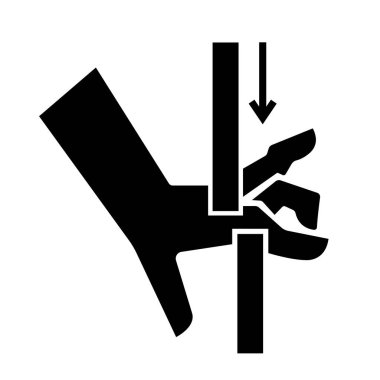 El Çarpması Parçaları Siyah Simge, Vektör İllüzyonu, Beyaz Arkaplan Laboratuvarında Tecrit. EPS10