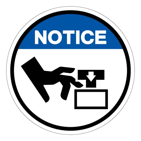 Esmagamento Aviso Corte Sinal Símbolo Perigo Dedo Ilustração Vetor Isolar — Vetor de Stock