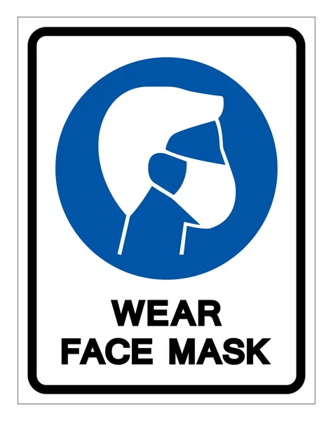 Wear Face Mask Symbol Sign Vector Illustration Isolate White Background — Stock Vector