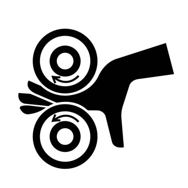 Hand Entangle Left Black Icon, Vector Illustration, Beyaz Arkaplan Etiketinde Tecrit. EPS10