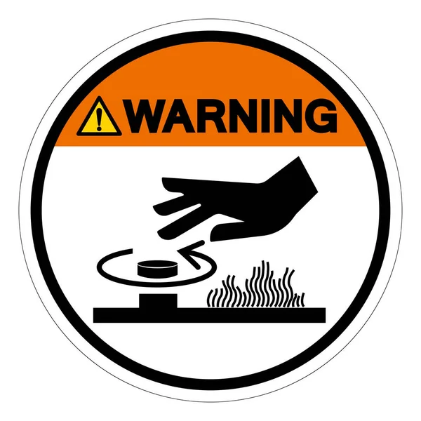 Warning Crush Hand Hot Rorating Hazard Symbol Sign Vector Illustration — Stock Vector