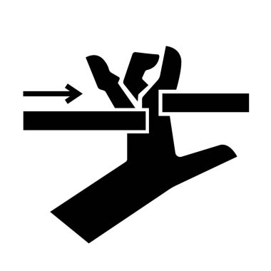 El Çarpması Parçaları Siyah Simge, Vektör İllüzyonu, Beyaz Arkaplan Laboratuvarında Tecrit. EPS10