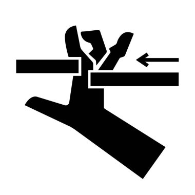 El Çarpması Parçaları Siyah Simge, Vektör İllüzyonu, Beyaz Arkaplan Laboratuvarında Tecrit. EPS10