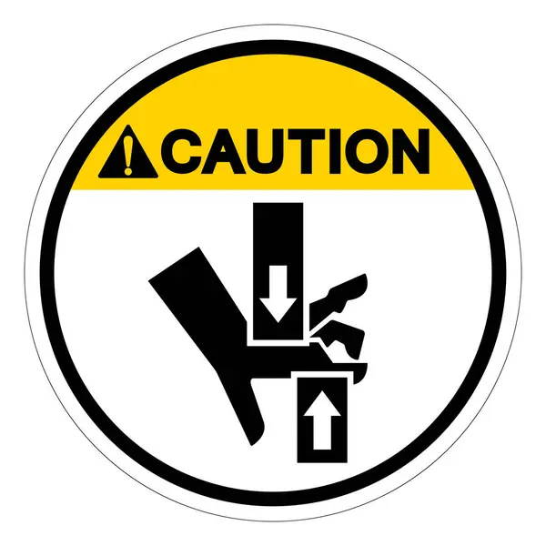 Precaución Crush Hand Top Bottomsymbol Sign Ilustración Vectores Aislamiento Etiqueta — Archivo Imágenes Vectoriales