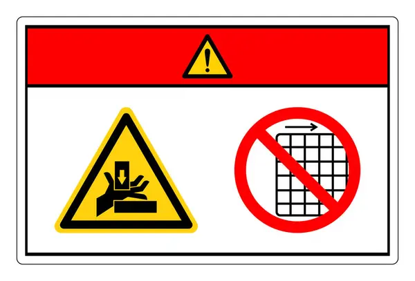 Danger Force Écrasement Main Droite Retirez Pas Signe Symbole Garde — Image vectorielle