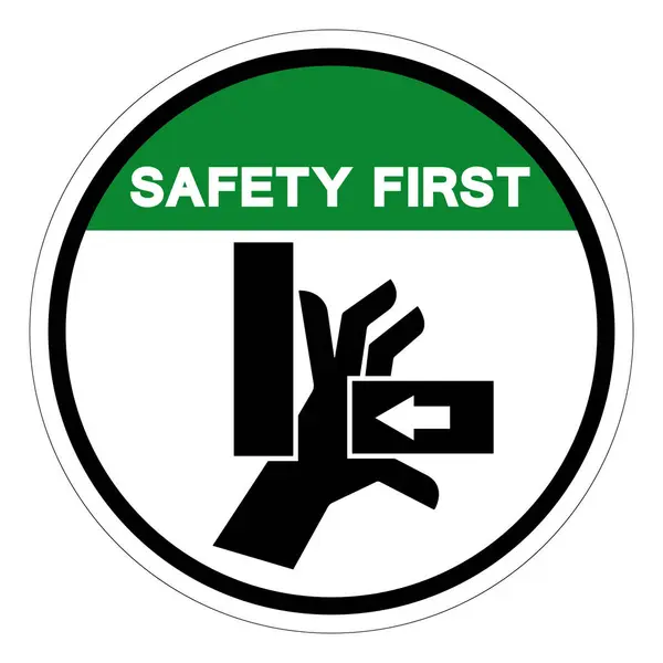 Força Esmagamento Primeira Mão Segurança Sinal Direito Símbolo Ilustração Vetor —  Vetores de Stock