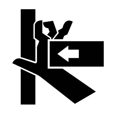 Sağ Siyah Simgeden El Çarpması Gücü, Vektör İllüzyonu, Beyaz Arkaplan Etiketinde Tecrit. EPS10