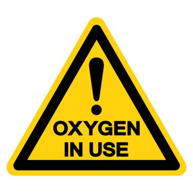 Oksijen Kullanımda Sembol İşareti, Vektör İllüzyonu, Beyaz Arkaplan Etiketinde Tecrit. EPS10